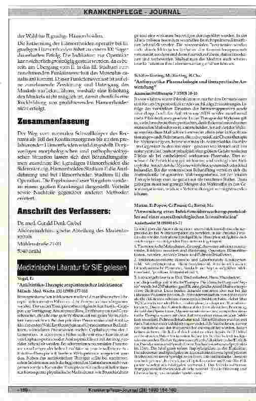 Vorschauseite 5: Ursachen, Klinik und Therapie des Hämorrhoidalleidens