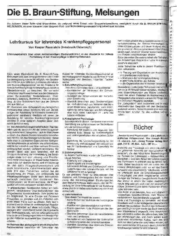 Vorschauseite 1: Lehrkursus für lehrendes Krankenpflegepersonal Erfahrungsbericht.