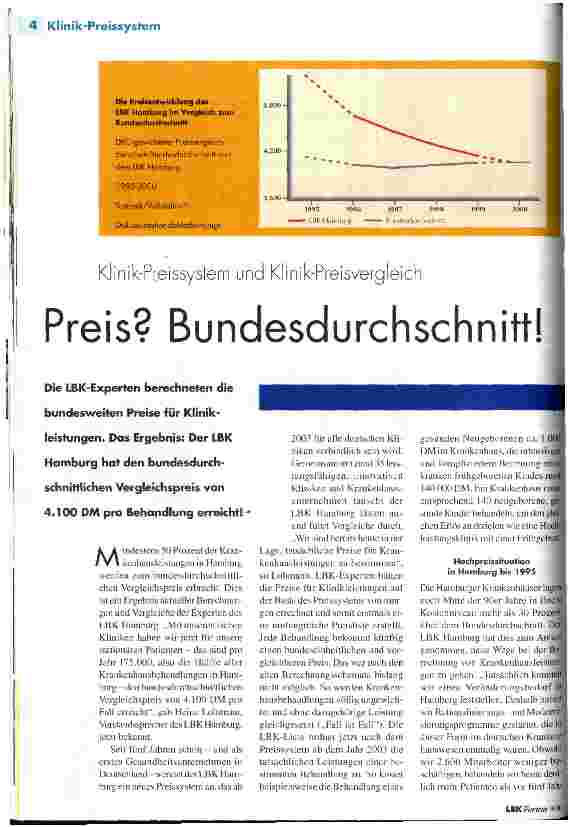 Vorschauseite 1: Klinik-Preissystem und Klinik-Preisvergleich Preis? Bundesdurchschnitt!