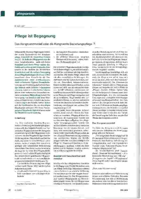 Vorschauseite 1: Pflege ist Begegnung