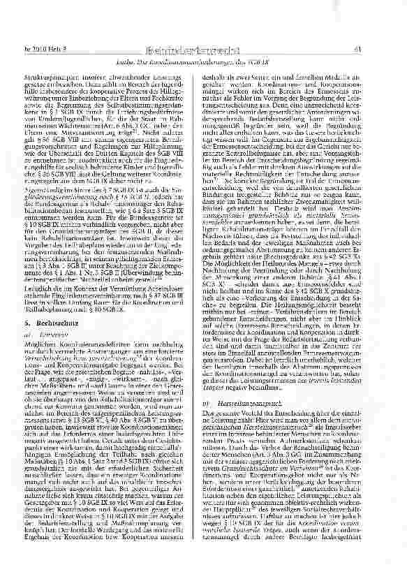 Vorschauseite 5: Die Koordinationsanforderungen des SGBIX bei der Feststellung des Einzelfallbedarfs