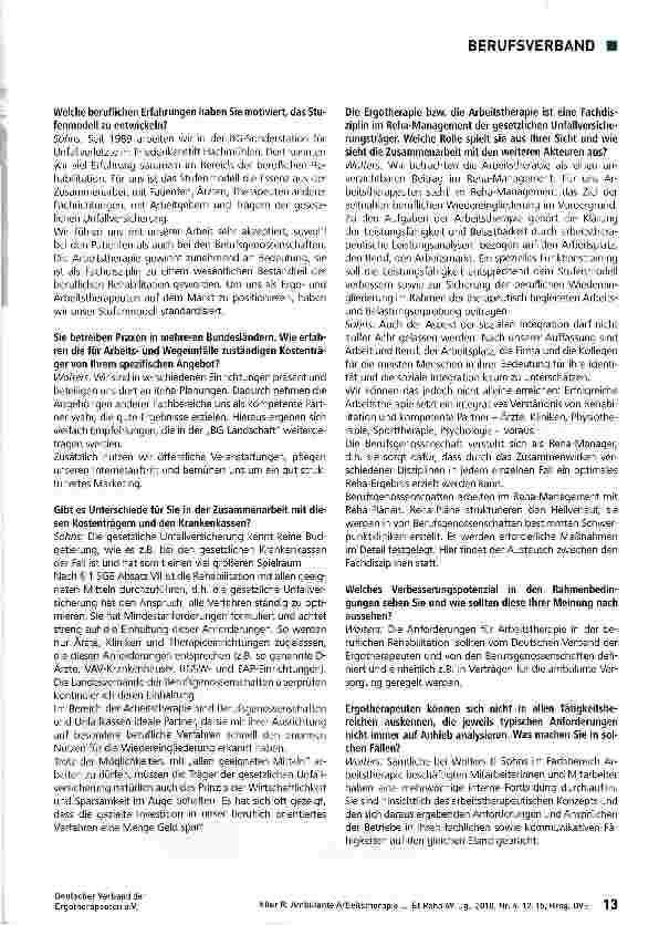 Vorschauseite 2: Ambulante Arbeitstherapie in der beruflichen Rehabilitation