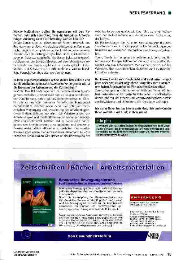 Vorschauseite 4: Ambulante Arbeitstherapie in der beruflichen Rehabilitation