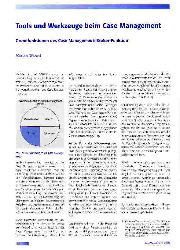 Vorschauseite 1: Tools und Werkzeuge beim Case Management