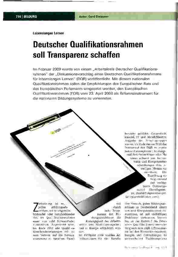 Vorschauseite 1: Deutscher Qualifikationsrahmen soll Transparenz schaffen