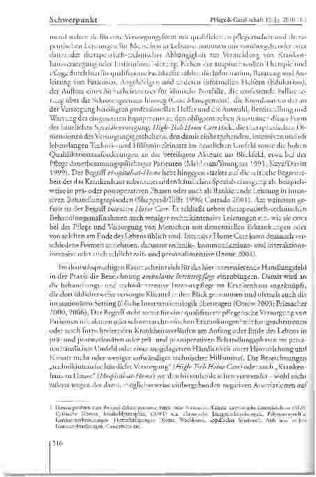 Vorschauseite 3: Vom Konzept zur klinischen Realität -Desiderata und Perspektiven in der Forschung über die technikintensive häusliche Versorgung in Deutschland