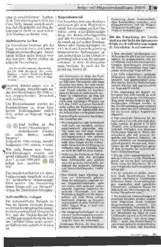 Vorschauseite 2: Budgetund Pflegesatzverhandlungen 1990/91
