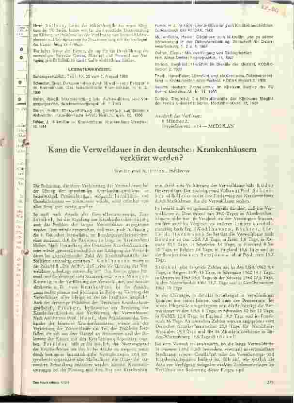 Vorschauseite 1: Kann die Verweildauer in den deutschen Krankenhäusern verkürzt werden