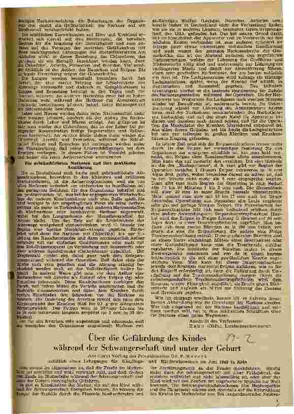 Vorschauseite 1: Über die Gefährdung des Kindes während der Schwangerschaft und unter der Geburt