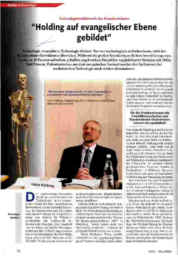 Vorschauseite 1: Holding auf evangelischer Ebene gebildet