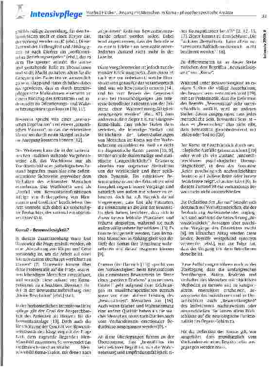 Vorschauseite 2: Umgang mit Menschen im Koma - pflegetherapeutische Ansätze Überlegungen zu den Grundlagen pflegerischen Handelns bei der Arbeit mit bewusstseinsbeeinträchtigten Menschen