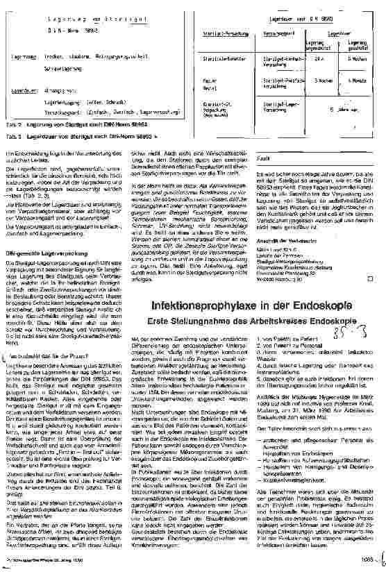 Vorschauseite 1: Infektionsprophylaxe in der Endoskopie - Erste Stellungnahme des Arbeitskreises Endoskopie