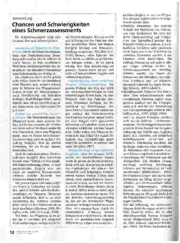 Vorschauseite 3: Pflege ist Drehund Angelpunkt im Schmerzmanagement