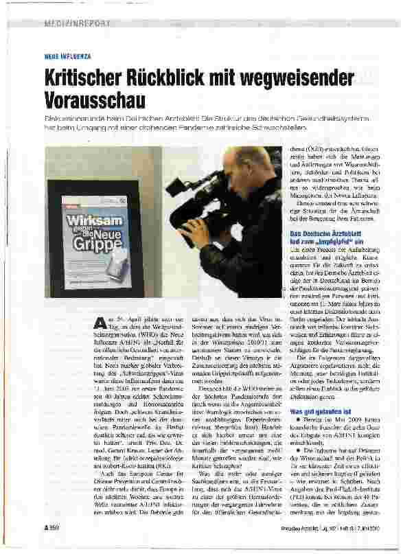 Vorschauseite 1: Kritischer Rückblick mit wegweisender Vorausschau