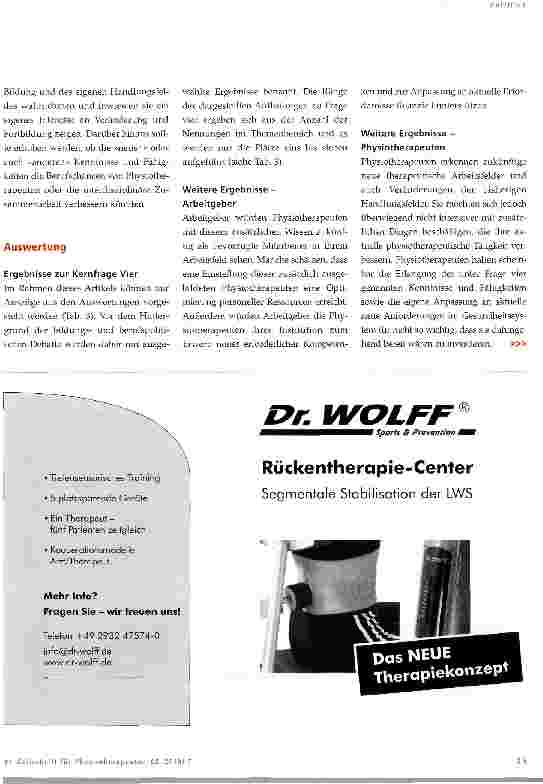 Vorschauseite 3: Sind Physiotherapeuten zu bequem?