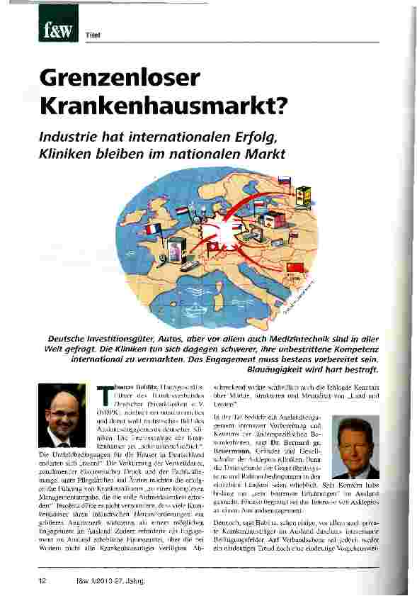 Vorschauseite 1: Grenzenloser Krankenhausmarkt?
