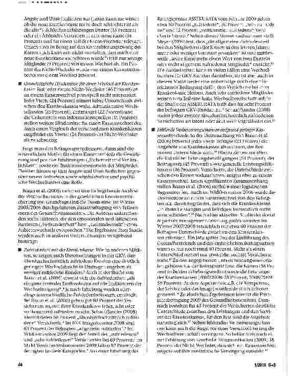 Vorschauseite 2: Wechselbarrieren und die Bedeutung spezifischer Kassenangebote Empirische Befunde zum Konsumentenverhalten in der gesetzlichen Krankenversicherung