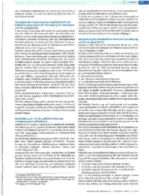 Vorschauseite 4: Sedierung in der Palliativmedizin - Leitlinie1 für den Einsatz sedierender Maßnahmen in der Palliativversorgung