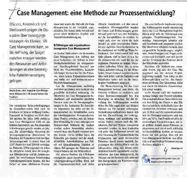 Vorschauseite 1: Case Management: eine Methode zur Prozessentwicklung?