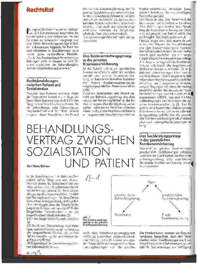 Vorschauseite 1: Behandlungsvertrag zwischen Sozialstation und Patient