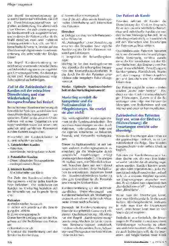 Vorschauseite 2: Kundenorientierung als Unternehmensund Pflegeziel in der Klinik
