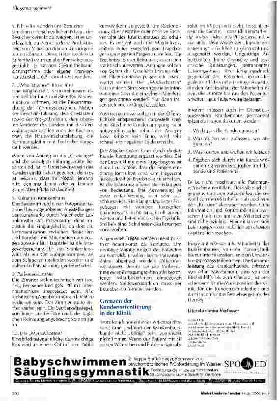 Vorschauseite 6: Kundenorientierung als Unternehmensund Pflegeziel in der Klinik
