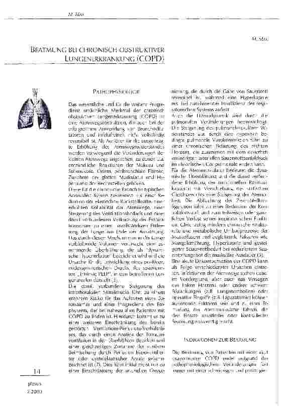 Vorschauseite 1: Beatmung bei chronisch obstruktiver Lungenerkrankung (COPD)