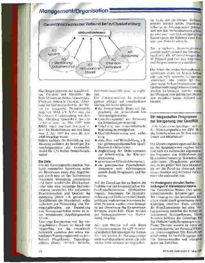 Vorschauseite 2: Gut gelaufen Gerontopsychiatrischer Verbund