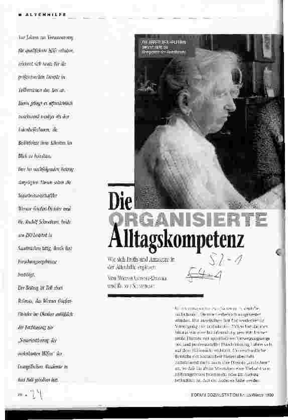 Vorschauseite 1: Die organisierte Alltagskompetenz