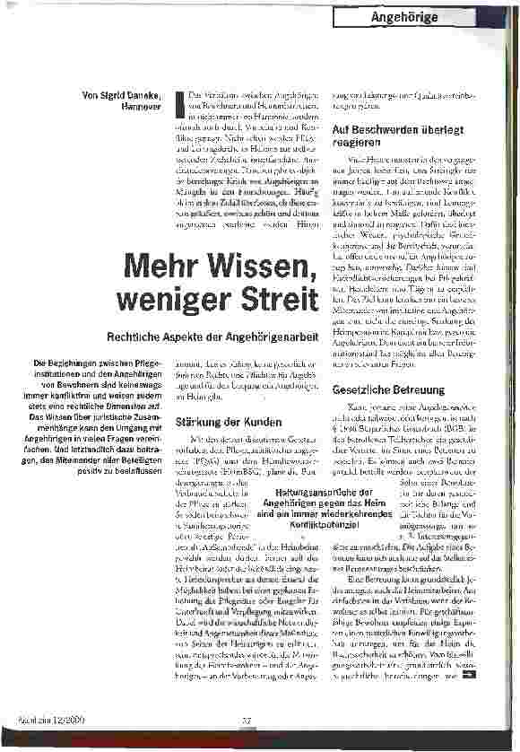 Vorschauseite 1: Mehr Wissen, weniger Streit