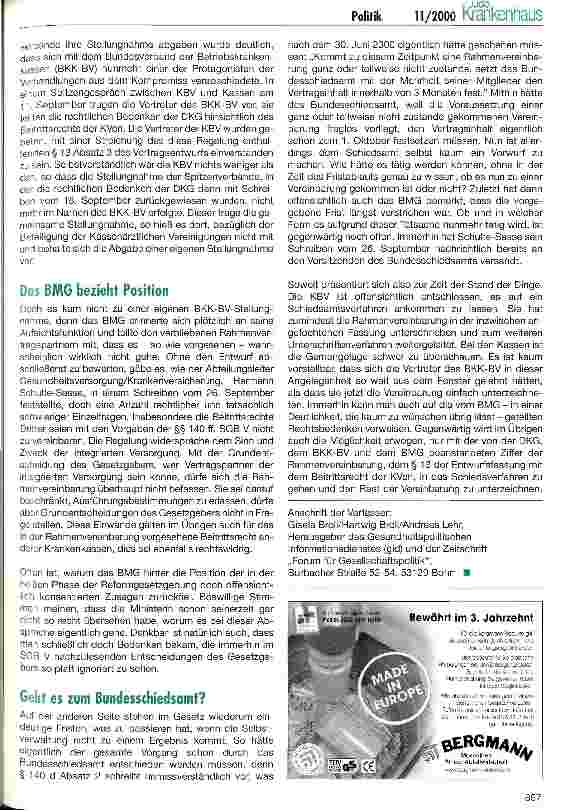 Vorschauseite 3: Mit dem Konsens zum Bundesschiedsamt? DKG stoppt Rahmenvereinbarung zur Integrationsversorgung