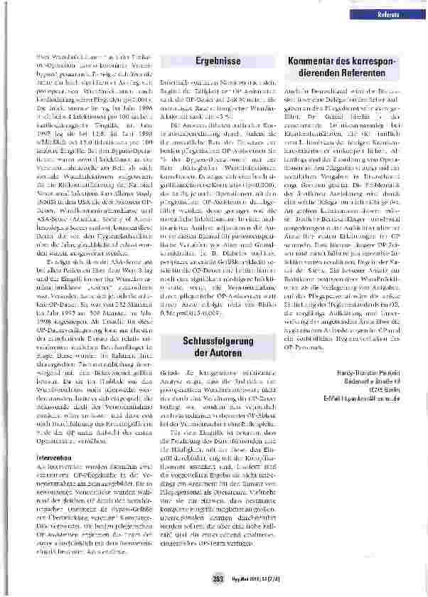 Vorschauseite 2: Postoperative Wundinfektionen