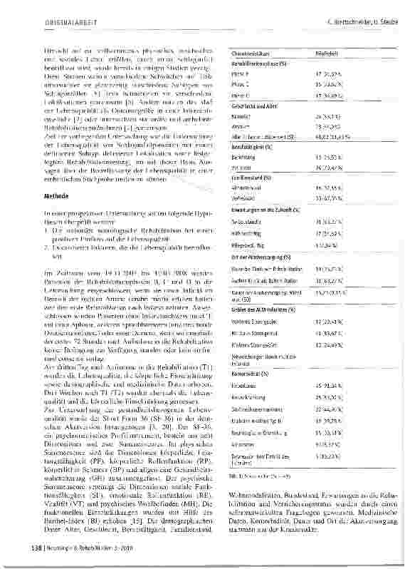 Vorschauseite 2: Lebensqualitätsänderung von Patienten mit rechtshirnigem Mediainfarkt in der stationären neurologischen Rehabilitation