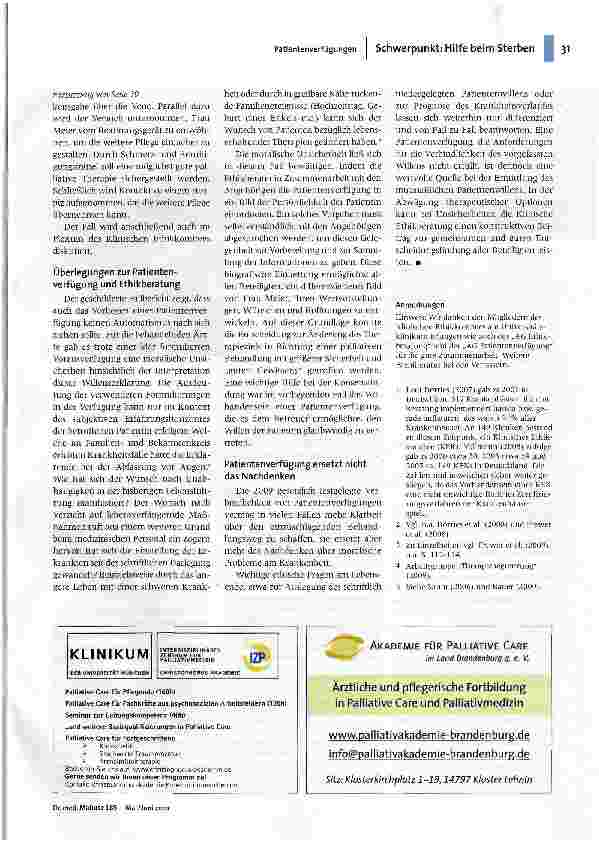 Vorschauseite 4: Patientenverfügungen in der klinischen Praxis
