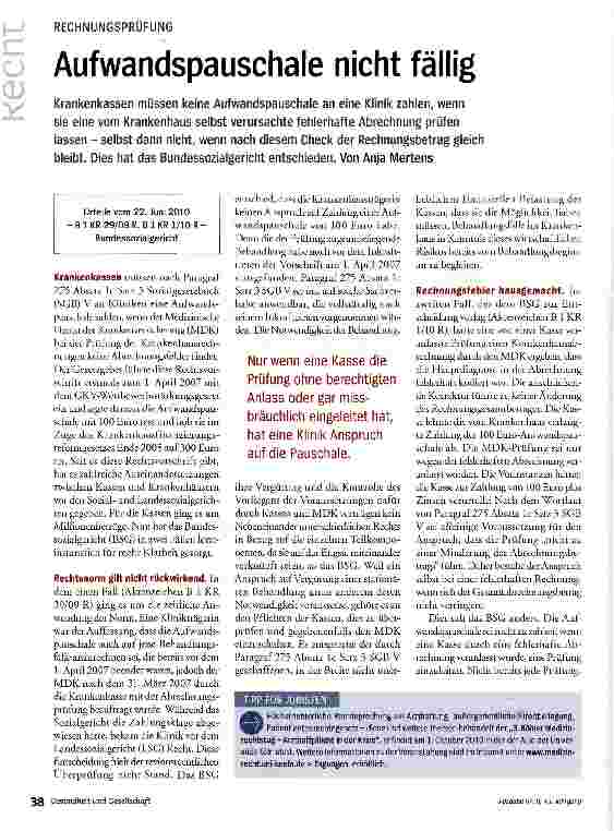 Vorschauseite 1: Aufwandspauschale nicht fällig