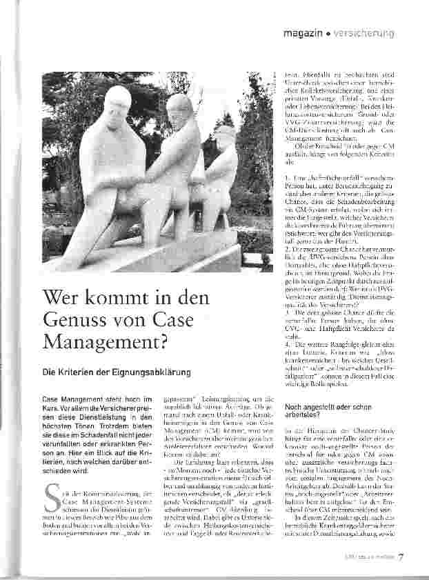 Vorschauseite 1: Wer kommt in den Genuss von Case Management?