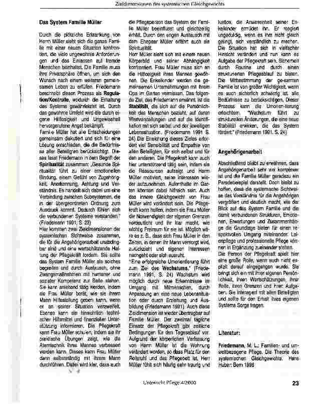 Vorschauseite 2: Die vier Zieldimensionen nach dem Modell des systemischen Gleichgewichts von Marie-Luise Friedemanndargestellt an einem Fallbeispiel aus der ambulanten Pflege