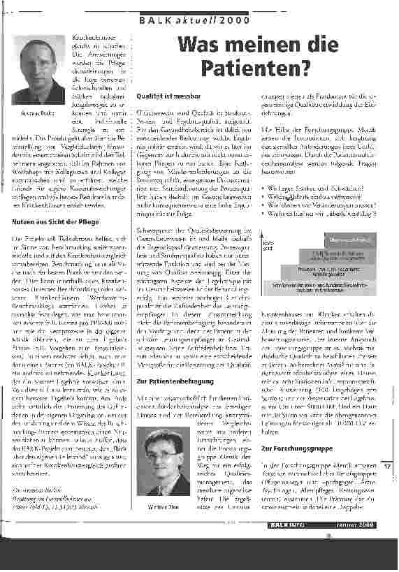 Vorschauseite 1: Was meinen die Patienten?