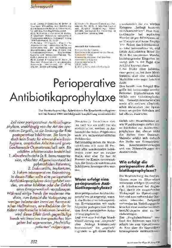 Vorschauseite 1: Perioperative Antibiotikaprophylaxe