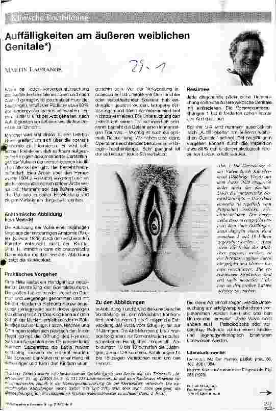 Vorschauseite 1: Auffälligkeiten am äußeren weiblichen Genitale
