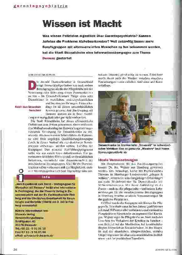 Vorschauseite 1: Wissen ist Macht Gerontopsychiatrie