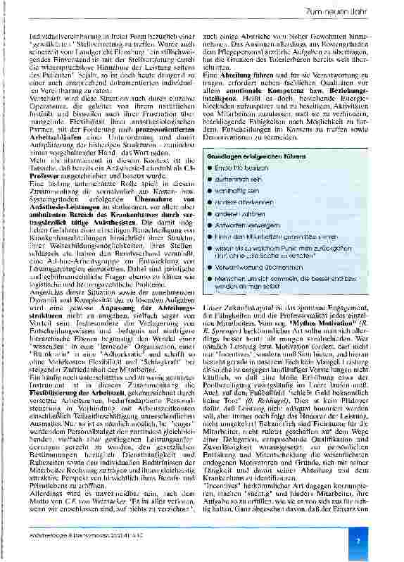 Vorschauseite 2: Anästhesie - quo vadis?