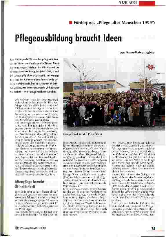 Vorschauseite 1: Pflegeausbildung braucht Ideen