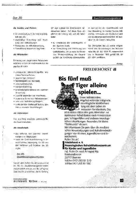 Vorschauseite 2: Das Bessere als Feind des GutenQualität im Gesundheitswesen ist kein Selbstzweck -auf den Patienten kommt es an
