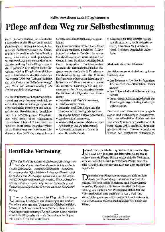 Vorschauseite 1: Pflege auf dem Weg zur Selbstbestimmung