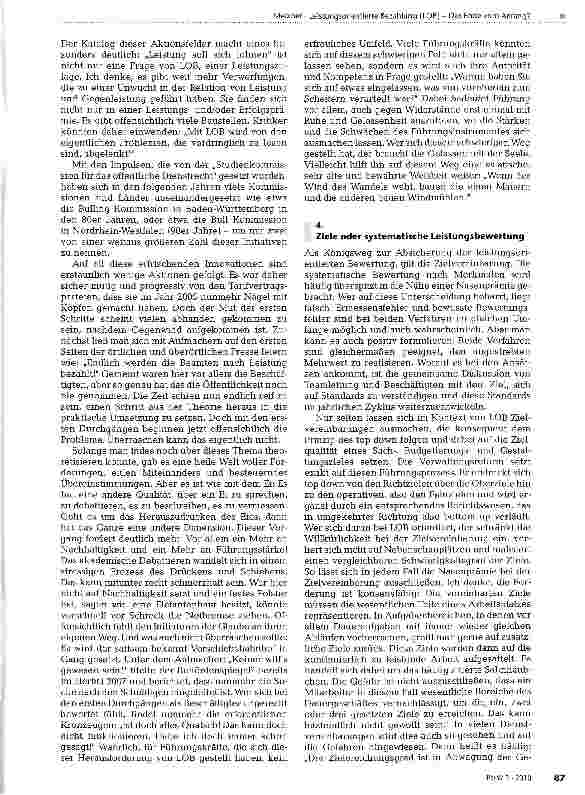 Vorschauseite 4: Leistungsorientierte Bezahlung (LOB) -Das Ende vom Anfang?