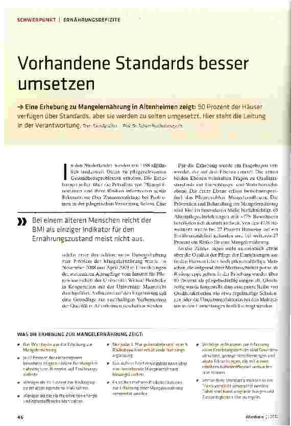 Vorschauseite 1: Vorhandene Standards besser umsetzen