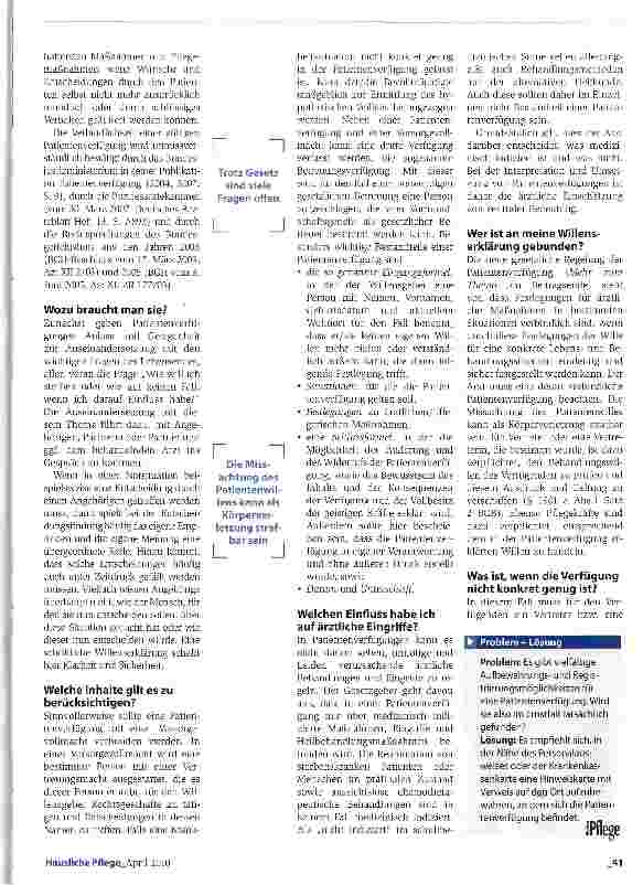 Vorschauseite 2: Dem Patientenwillen gehorchend