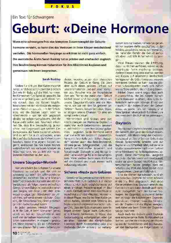 Vorschauseite 1: Geburt: Deine Hormone helfen Dir