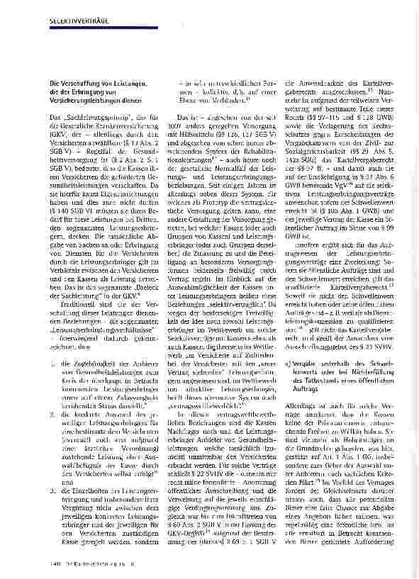 Vorschauseite 2: Ausschreibungspflichten für selektivvertragliche ärztliche Versorgung in der GKV